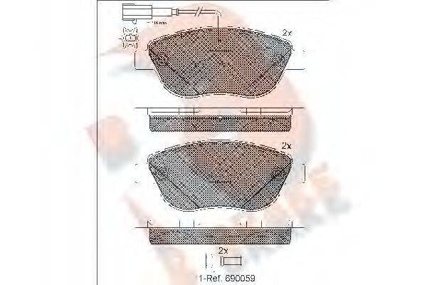 R BRAKE RB1440203 Комплект гальмівних колодок, дискове гальмо