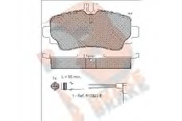 R BRAKE RB1516 Комплект гальмівних колодок, дискове гальмо