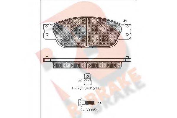 R BRAKE RB1561 Комплект гальмівних колодок, дискове гальмо