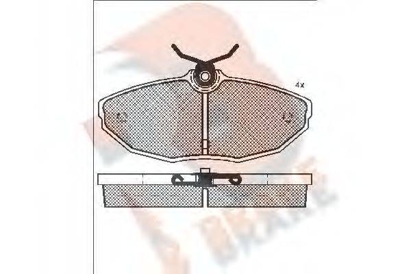 R BRAKE RB1562 Комплект гальмівних колодок, дискове гальмо