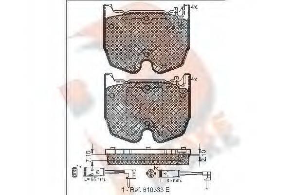 R BRAKE RB1591 Комплект гальмівних колодок, дискове гальмо