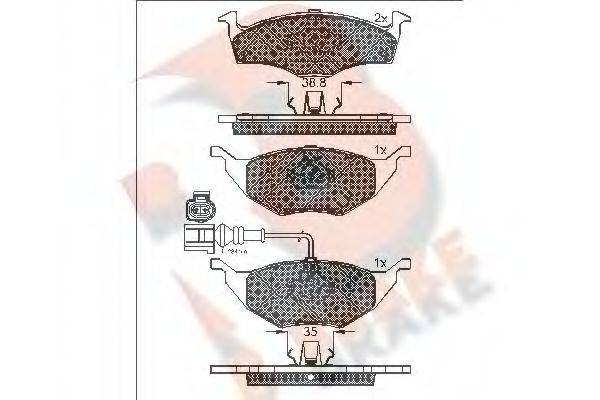 R BRAKE RB1594 Комплект гальмівних колодок, дискове гальмо