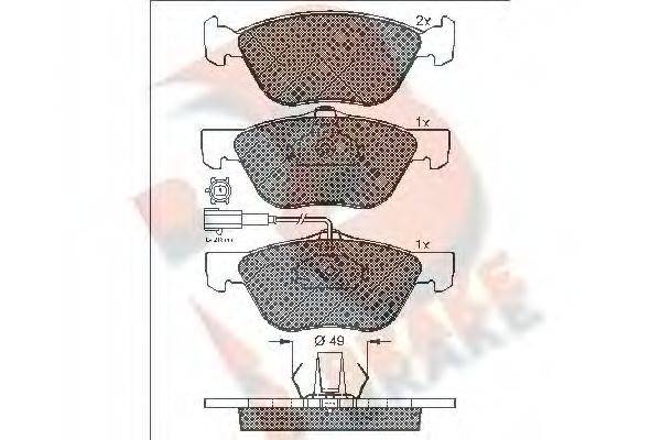 R BRAKE RB1601 Комплект гальмівних колодок, дискове гальмо