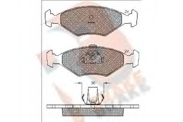 R BRAKE RB1604 Комплект гальмівних колодок, дискове гальмо