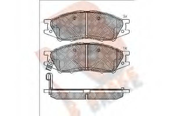 R BRAKE RB1635 Комплект гальмівних колодок, дискове гальмо