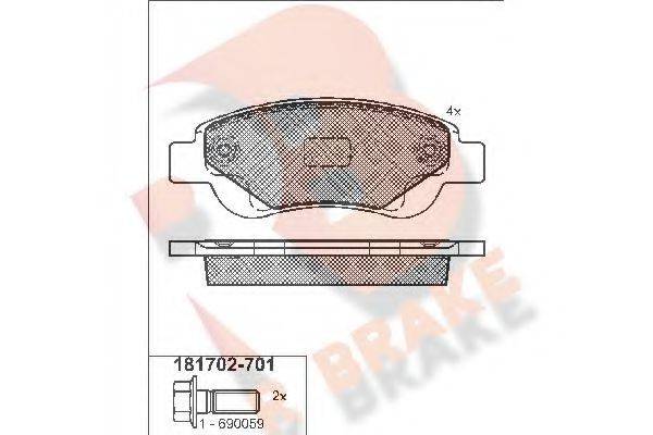 R BRAKE RB1702701 Комплект гальмівних колодок, дискове гальмо