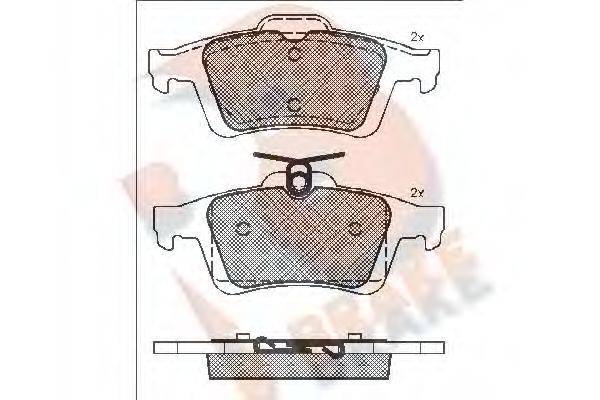 R BRAKE RB1744 Комплект гальмівних колодок, дискове гальмо