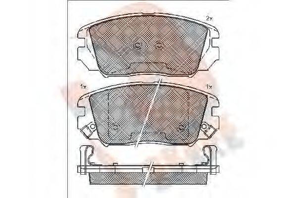 R BRAKE RB1745 Комплект гальмівних колодок, дискове гальмо