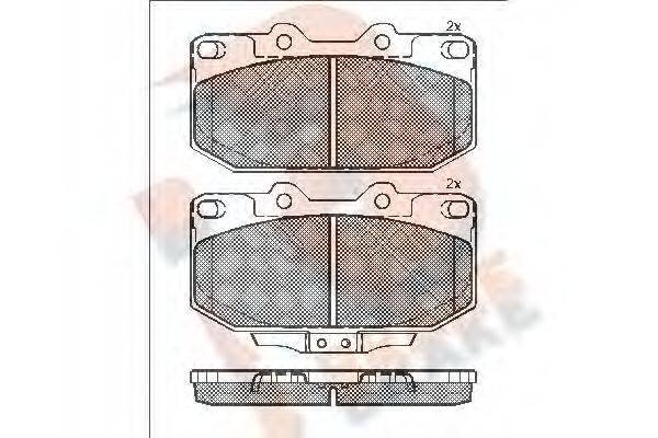 R BRAKE RB1755 Комплект гальмівних колодок, дискове гальмо