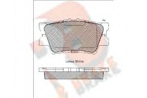 R BRAKE RB1761 Комплект гальмівних колодок, дискове гальмо
