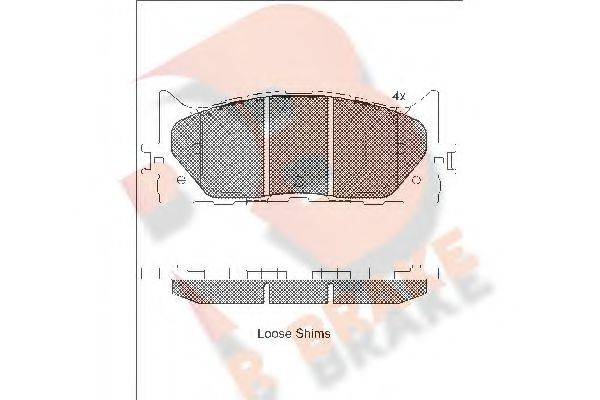 R BRAKE RB1764 Комплект гальмівних колодок, дискове гальмо