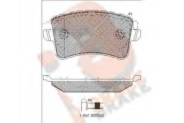 R BRAKE RB1835 Комплект гальмівних колодок, дискове гальмо