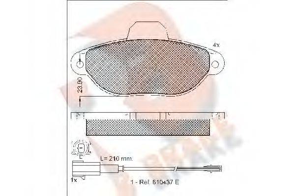 R BRAKE RB1844 Комплект гальмівних колодок, дискове гальмо