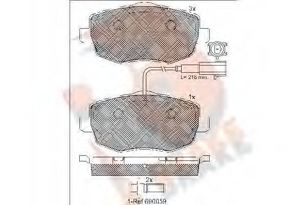 R BRAKE RB1845 Комплект гальмівних колодок, дискове гальмо