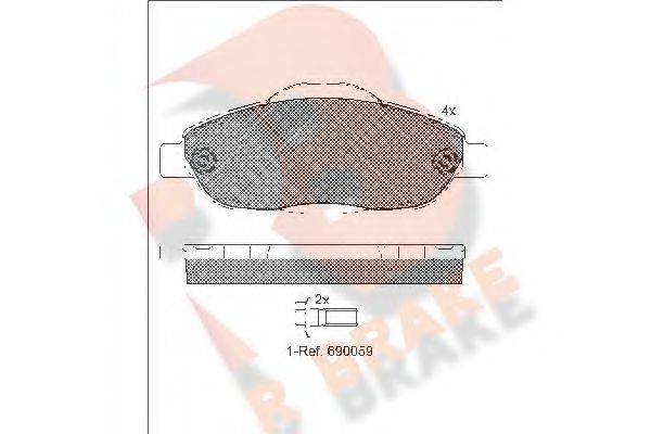 R BRAKE RB1851 Комплект гальмівних колодок, дискове гальмо