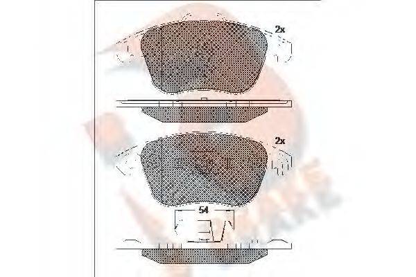 R BRAKE RB1866200 Комплект гальмівних колодок, дискове гальмо