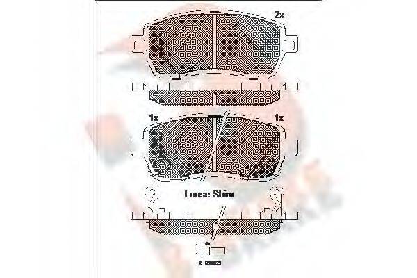 R BRAKE RB1881 Комплект гальмівних колодок, дискове гальмо