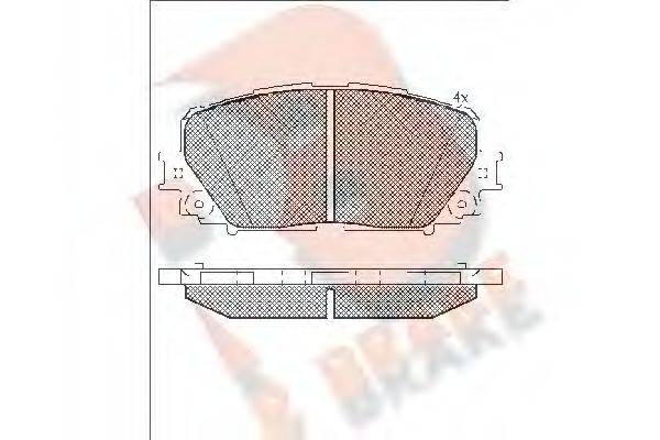 R BRAKE RB1898 Комплект гальмівних колодок, дискове гальмо