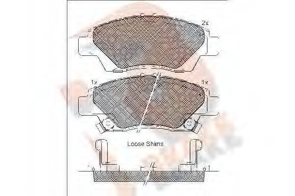 R BRAKE RB1906 Комплект гальмівних колодок, дискове гальмо