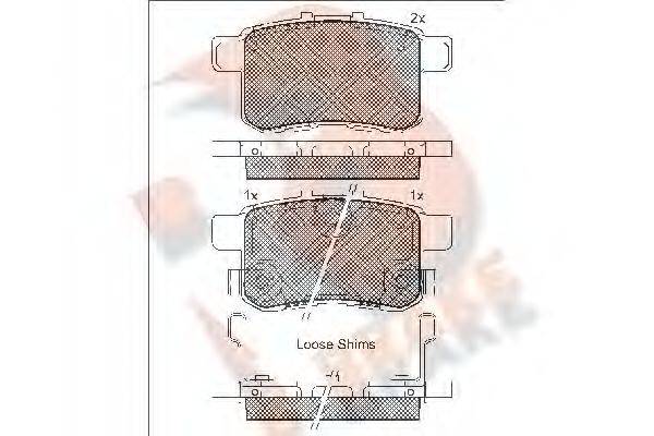 R BRAKE RB1907 Комплект гальмівних колодок, дискове гальмо