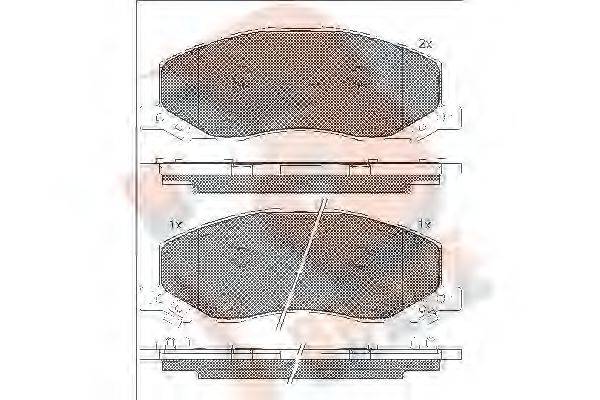 R BRAKE RB1927 Комплект гальмівних колодок, дискове гальмо