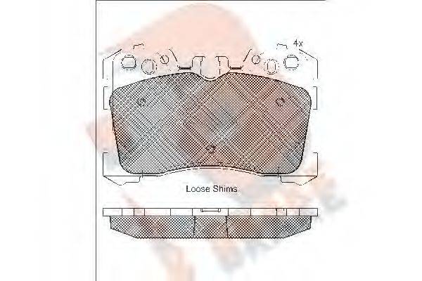 R BRAKE RB1935 Комплект гальмівних колодок, дискове гальмо