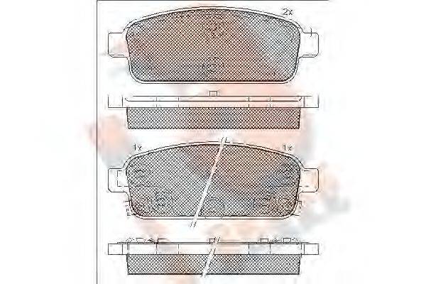 R BRAKE RB1943 Комплект гальмівних колодок, дискове гальмо