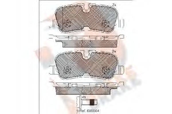 R BRAKE RB1946 Комплект гальмівних колодок, дискове гальмо