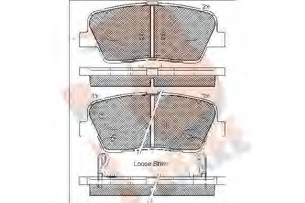 R BRAKE RB1954 Комплект гальмівних колодок, дискове гальмо