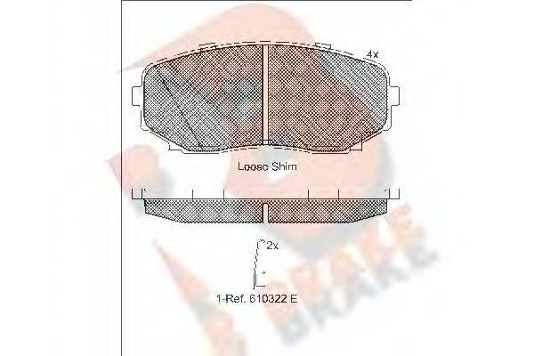 R BRAKE RB1962 Комплект гальмівних колодок, дискове гальмо