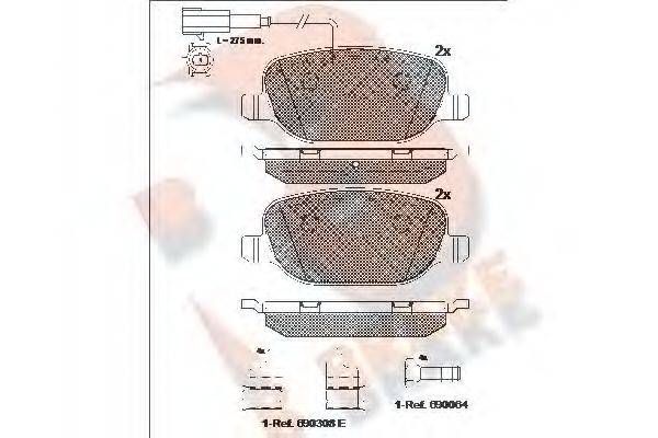 R BRAKE RB1996203 Комплект гальмівних колодок, дискове гальмо