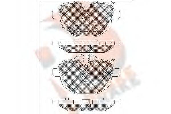 R BRAKE RB2004 Комплект гальмівних колодок, дискове гальмо