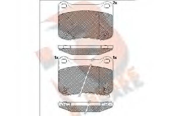 R BRAKE RB2015 Комплект гальмівних колодок, дискове гальмо