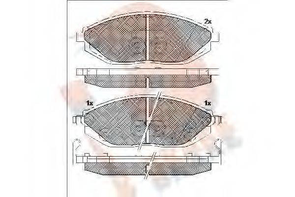 R BRAKE RB2023 Комплект гальмівних колодок, дискове гальмо