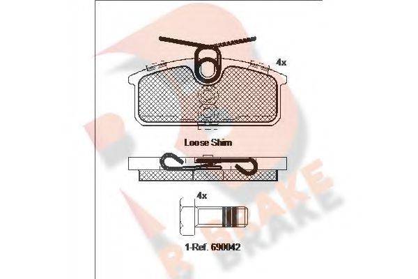 R BRAKE RB2084 Комплект гальмівних колодок, дискове гальмо