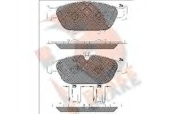 R BRAKE RB2103 Комплект гальмівних колодок, дискове гальмо