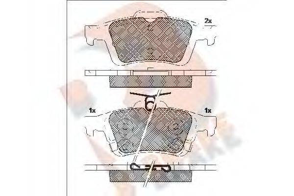 R BRAKE RB2106 Комплект гальмівних колодок, дискове гальмо