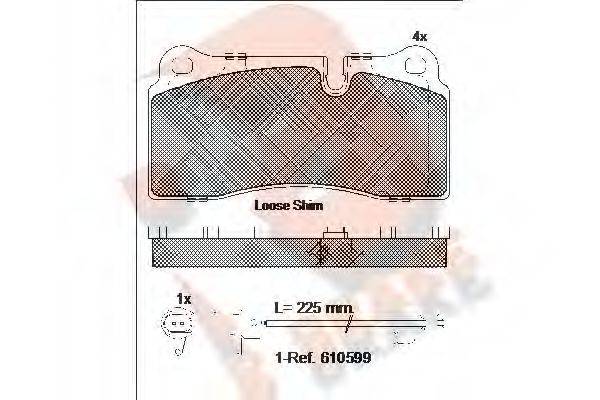 R BRAKE RB2121203 Комплект гальмівних колодок, дискове гальмо