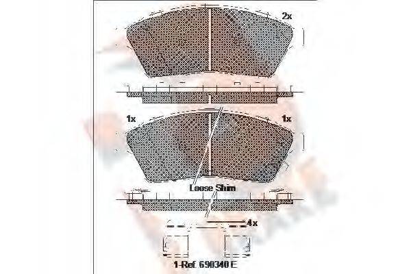 R BRAKE RB2143 Комплект гальмівних колодок, дискове гальмо