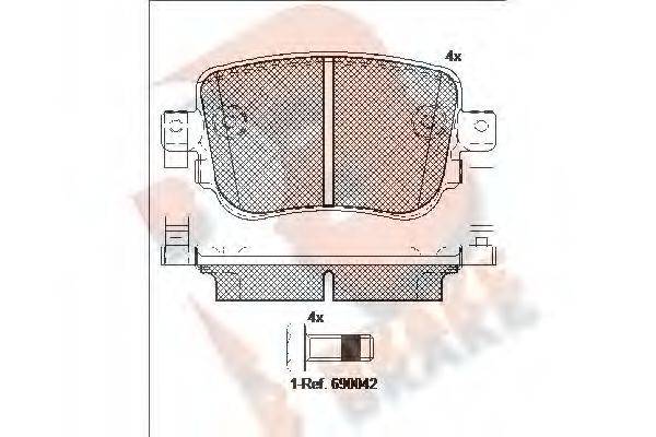 R BRAKE RB2152 Комплект гальмівних колодок, дискове гальмо