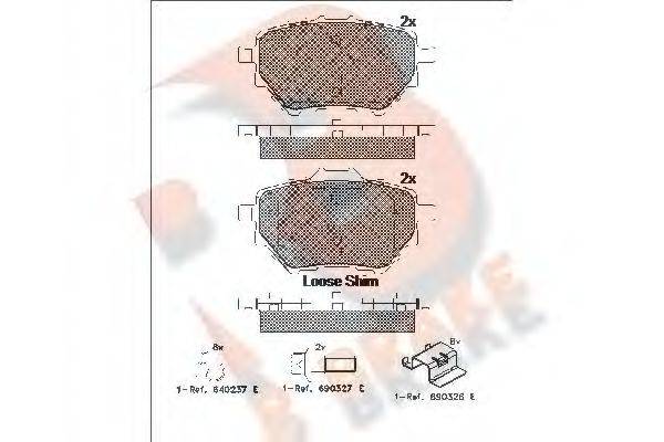 R BRAKE RB2162 Комплект гальмівних колодок, дискове гальмо