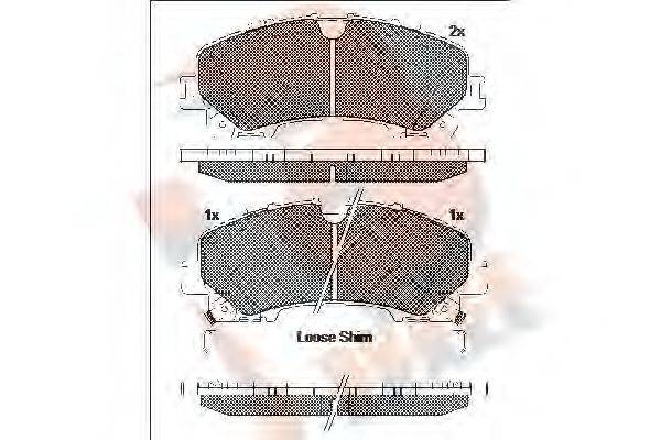 R BRAKE RB2202 Комплект гальмівних колодок, дискове гальмо