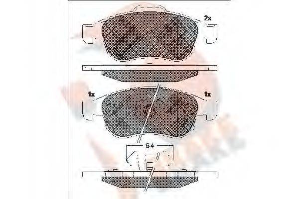 R BRAKE RB2228 Комплект гальмівних колодок, дискове гальмо