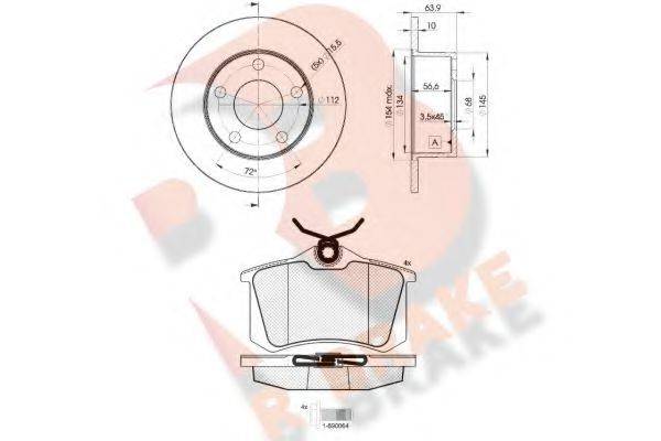 R BRAKE 3R06974060 Комплект гальм, дисковий гальмівний механізм