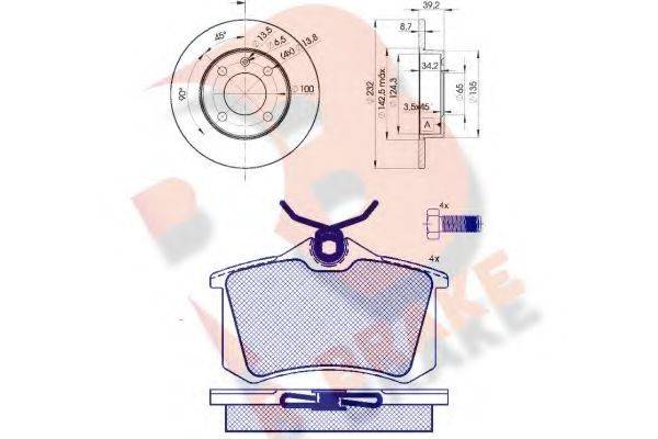 R BRAKE 3R07895608 Комплект гальм, дисковий гальмівний механізм