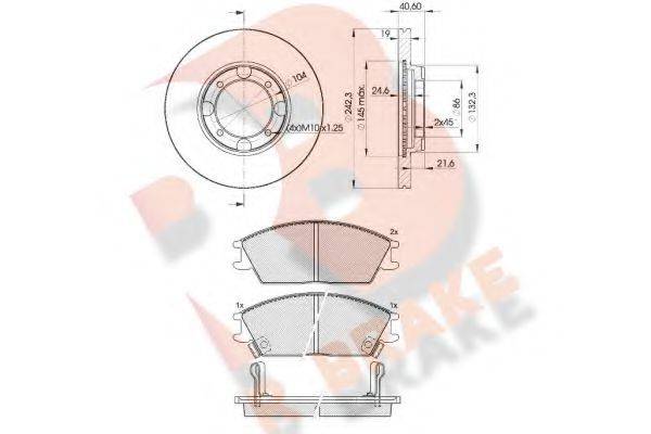 R BRAKE 3R08872135 Комплект гальм, дисковий гальмівний механізм