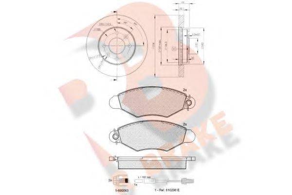 R BRAKE 3R12176572 Комплект гальм, дисковий гальмівний механізм