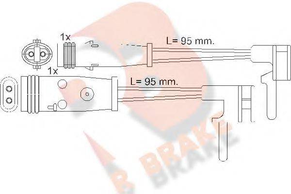 R BRAKE 610333RB Сигналізатор, знос гальмівних колодок