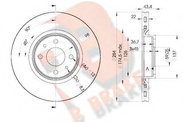 R BRAKE 78RBD20356 гальмівний диск