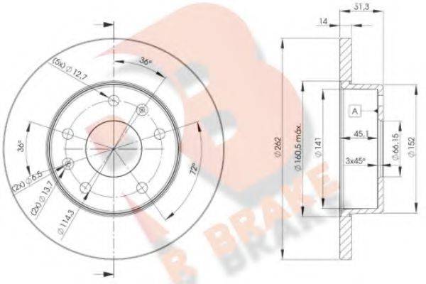 R BRAKE 78RBD20903 гальмівний диск